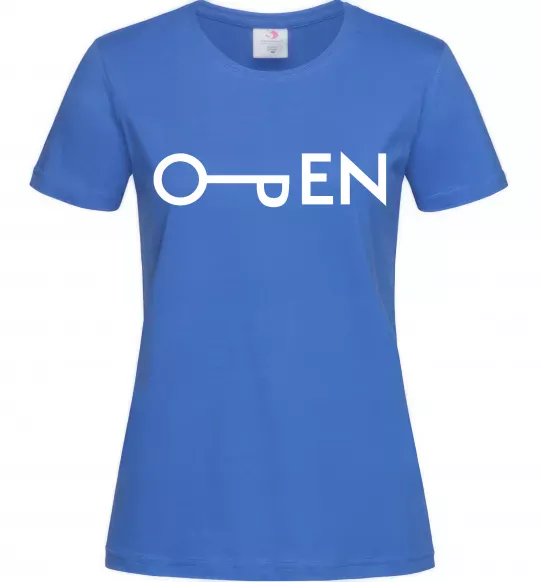 Женская футболка Open ключ Ярко-синий фото