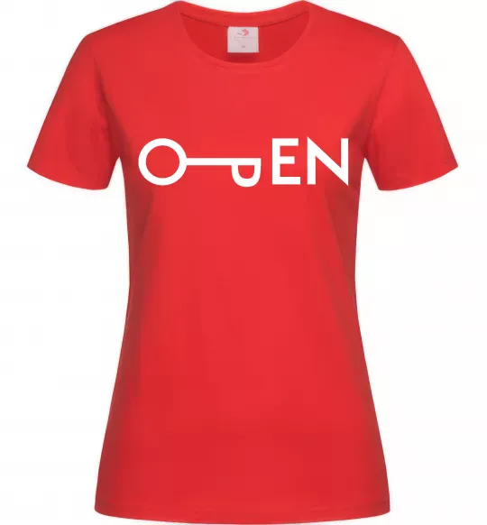 Женская футболка Open ключ Красный фото