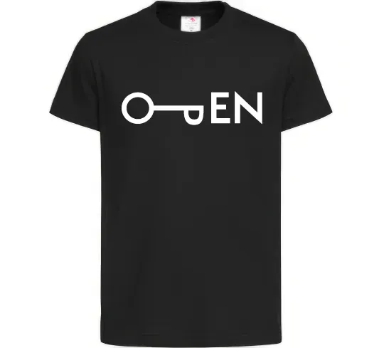 Детская футболка Open ключ Черный фото