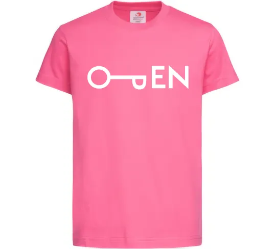 Детская футболка Open ключ Ярко-розовый фото