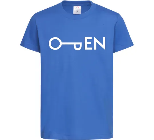 Детская футболка Open ключ Ярко-синий фото