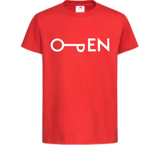 Детская футболка Open ключ Красный фото