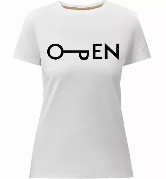 Женская премиум футболка Open ключ Белый фото