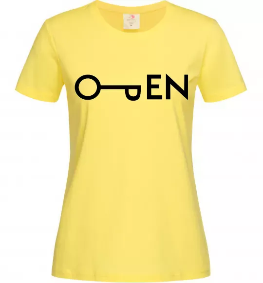 Женская футболка Open ключ Лимонный фото