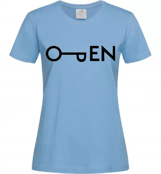 Женская футболка Open ключ Голубой фото