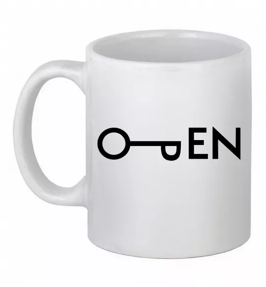 Чашка керамічна Open ключ Білий фото