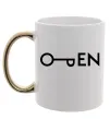 Чашка с цветной ручкой Open ключ Золото фото