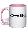 Чашка с цветной ручкой Open ключ Нежно розовый фото