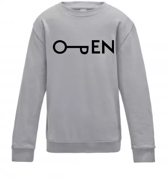 Дитячий світшот Open ключ Сірий меланж фото