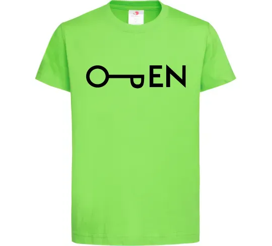 Детская футболка Open ключ Лаймовый фото