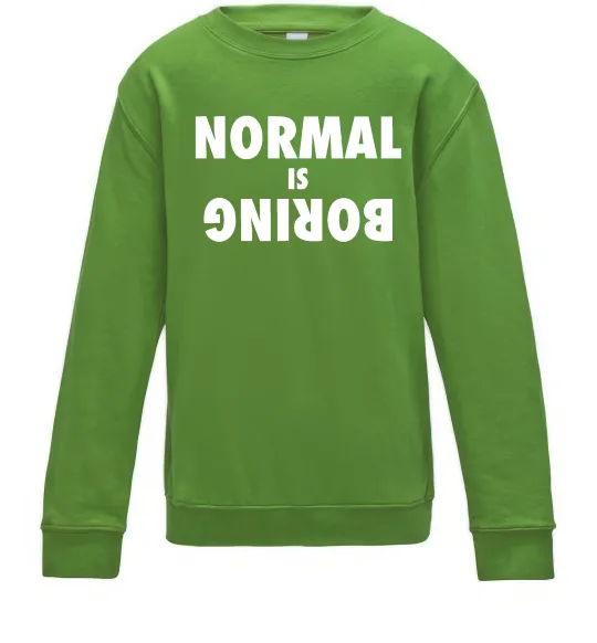 Детский Свитшот Normal is boring Лаймовый фото