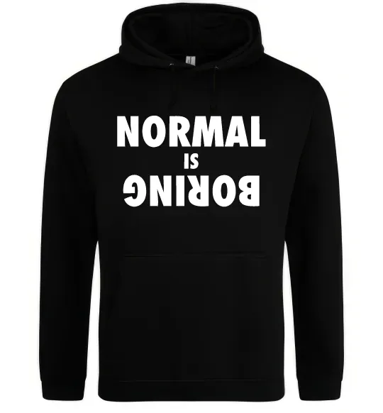 Чоловіча толстовка (худі) Normal is boring Чорний фото