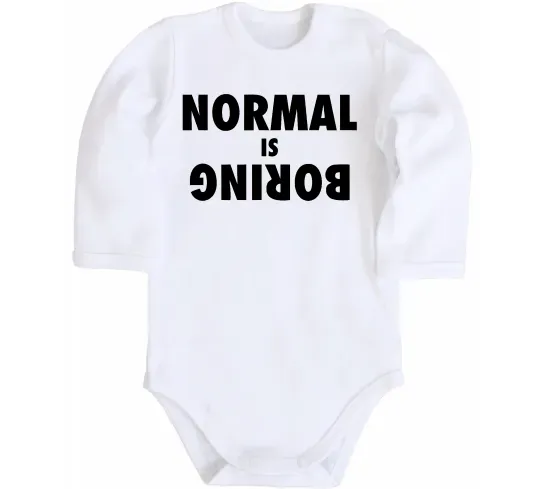 Детский боди Normal is boring Белый фото