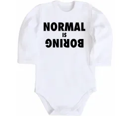 Детский боди Normal is boring Белый фото