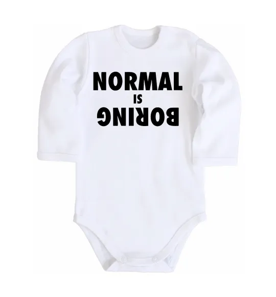 Детский боди Normal is boring Белый фото