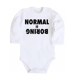Дитячий бодік Normal is boring Білий фото