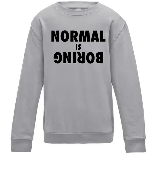 Детский Свитшот Normal is boring Серый меланж фото