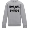 Детский Свитшот Normal is boring Серый меланж фото
