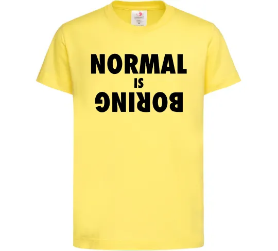 Детская футболка Normal is boring Лимонный фото