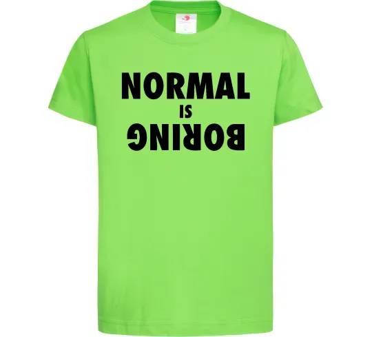 Детская футболка Normal is boring Лаймовый фото