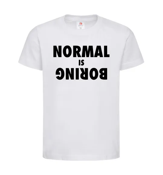 Детская футболка Normal is boring Белый фото