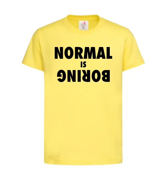 Детская футболка Normal is boring Лимонный фото