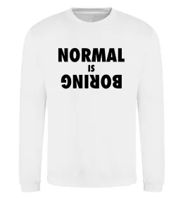 Світшот Normal is boring Білий фото