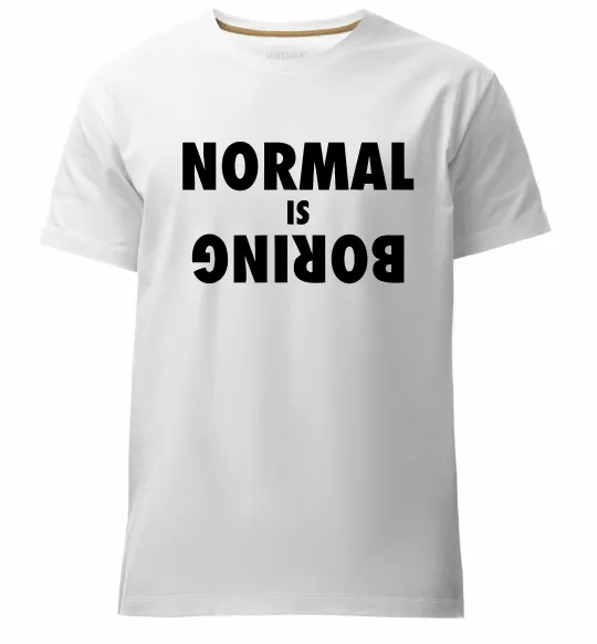 Чоловіча преміум футболка Normal is boring Білий фото