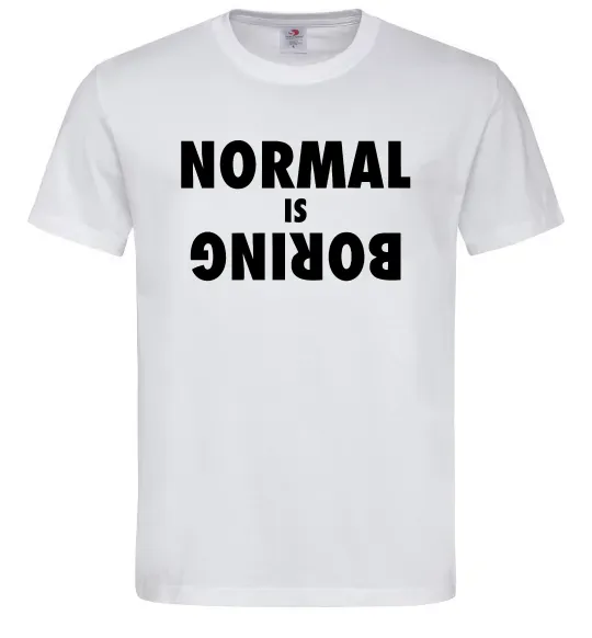Мужская футболка Normal is boring Белый фото