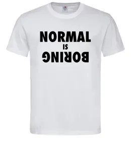 Чоловіча футболка Normal is boring Білий фото