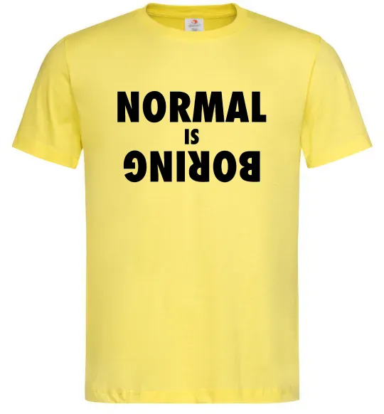 Мужская футболка Normal is boring Лимонный фото