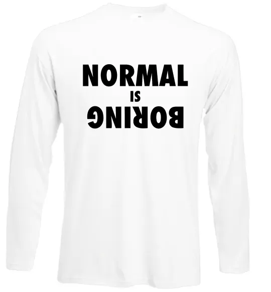 Лонгслів Normal is boring Білий фото