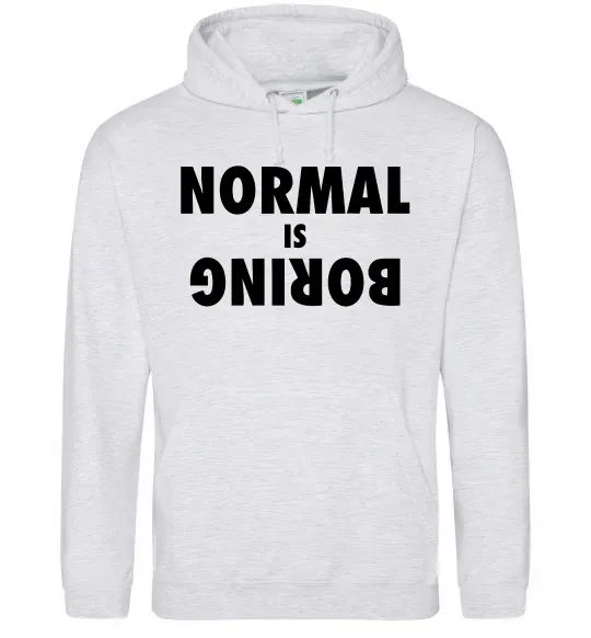 Чоловіча толстовка (худі) Normal is boring Сірий меланж фото