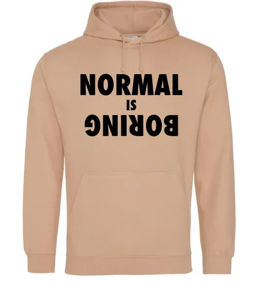 Чоловіча толстовка (худі) Normal is boring Пісочний фото