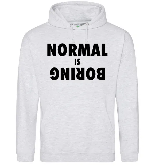 Женская толстовка (худи) Normal is boring Серый меланж фото