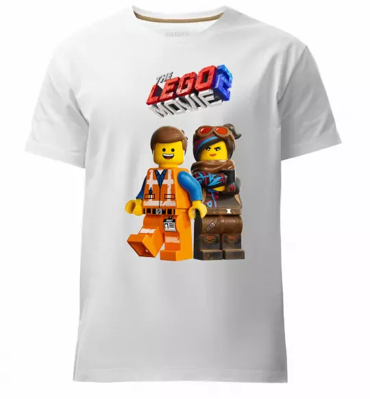 Мужская премиум футболка The Lego movie 2 Белый фото