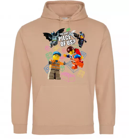 Мужская толстовка (худи) Lego You want a piece of us Песочный фото