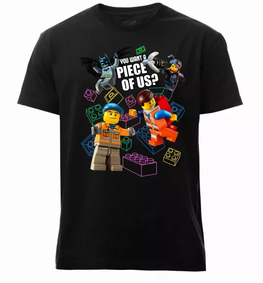 Мужская премиум футболка Lego You want a piece of us Черный фото