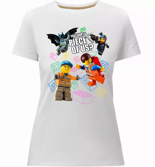Жіноча преміум футболка Lego You want a piece of us Білий фото