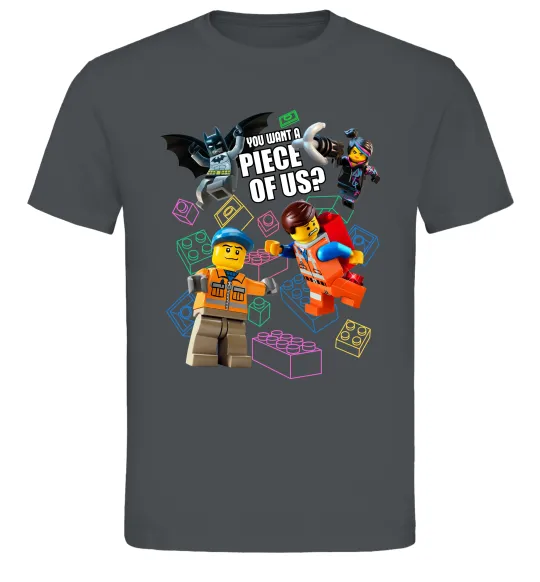 Чоловіча футболка Lego You want a piece of us Графіт фото