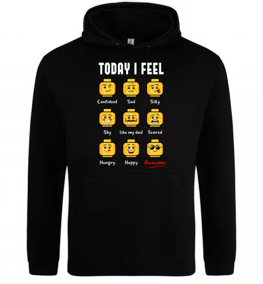 Мужская толстовка (худи) Lego today I feel Черный фото