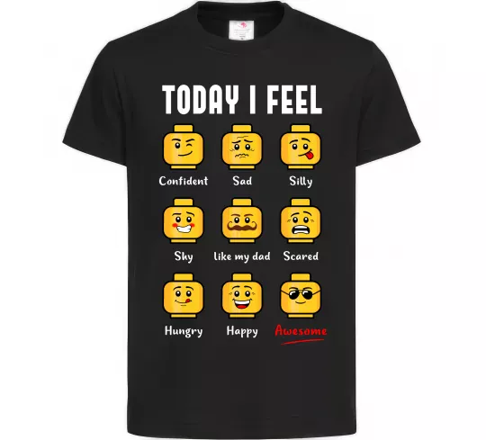 Детская футболка Lego today I feel Черный фото