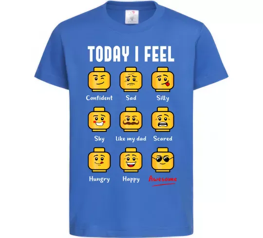 Детская футболка Lego today I feel Ярко-синий фото