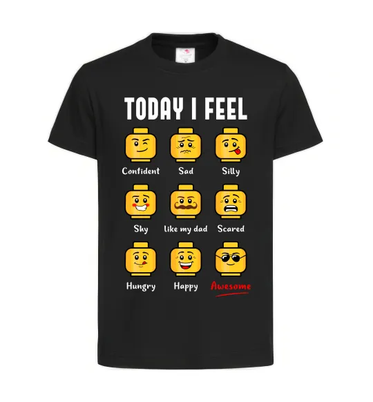 Детская футболка Lego today I feel Черный фото