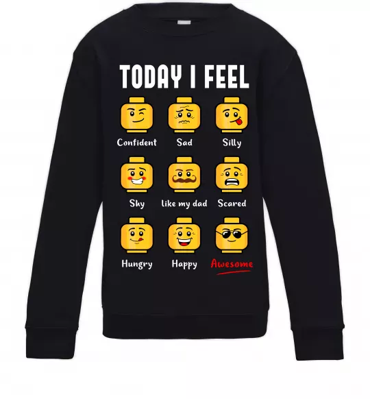 Дитячий світшот Lego today I feel Чорний фото