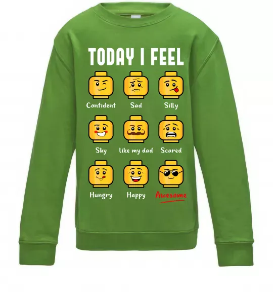 Дитячий світшот Lego today I feel Лаймовий фото