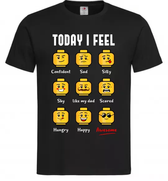 Мужская футболка Lego today I feel Черный фото