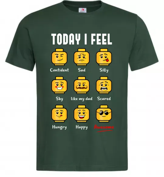 Мужская футболка Lego today I feel Темно-зеленый фото