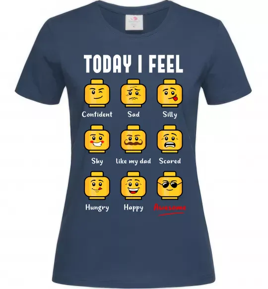 Женская футболка Lego today I feel Темно-синий фото