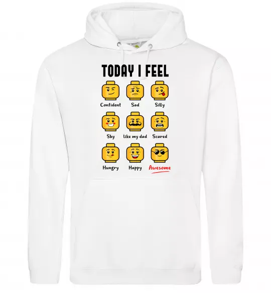 Женская толстовка (худи) Lego today I feel Белый фото